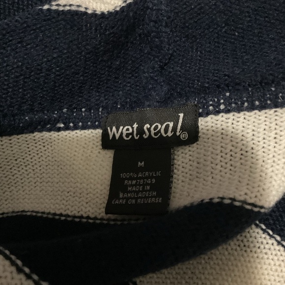Wet seal Navy and White Striped Women's Sweater - Picture 3 of 3